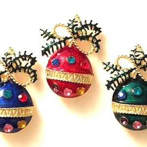 CHRISTMAS TREE ORNAMENTS, CHOOSE BLUE, RED, OR GRE